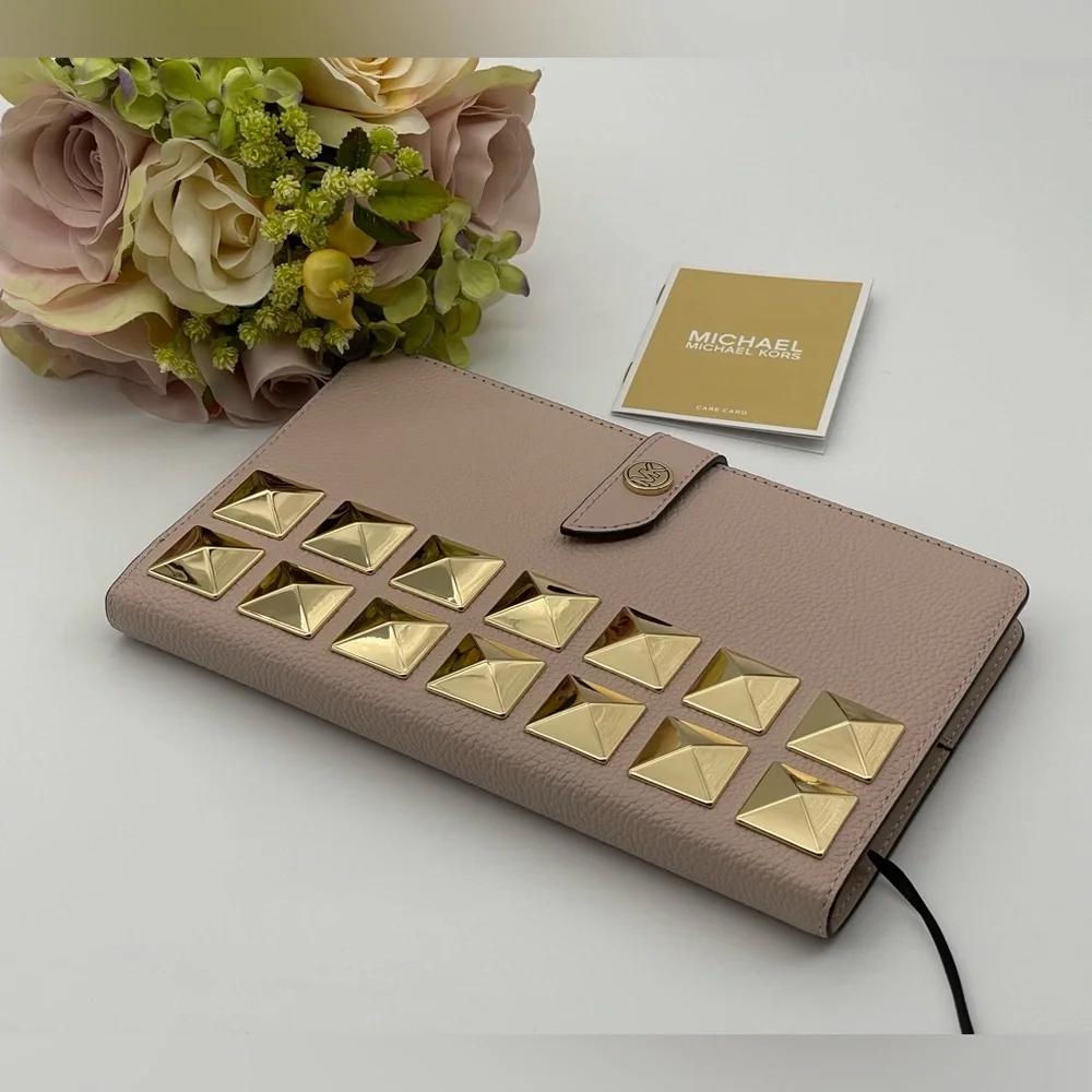 Michael Kors Medium Studded Pebbled Leather Notebook - Picture 10 of 16